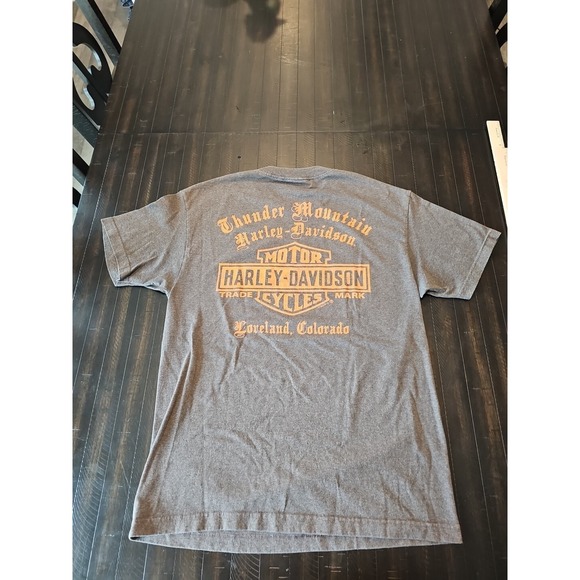 Harley Davidson Men's Brown Vtg T-Shirt Feather Thunder Mountain Sz Xl - Picture 12 of 13